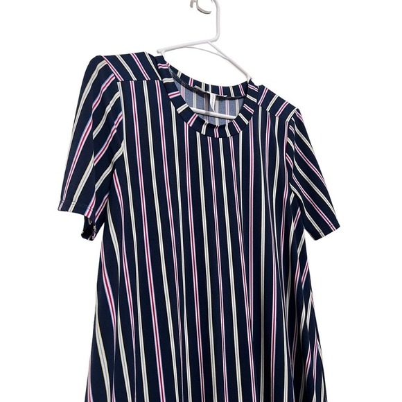 BCBGeneration Navy Stripe Shirt Mini Dress Small - Picture 2 of 4